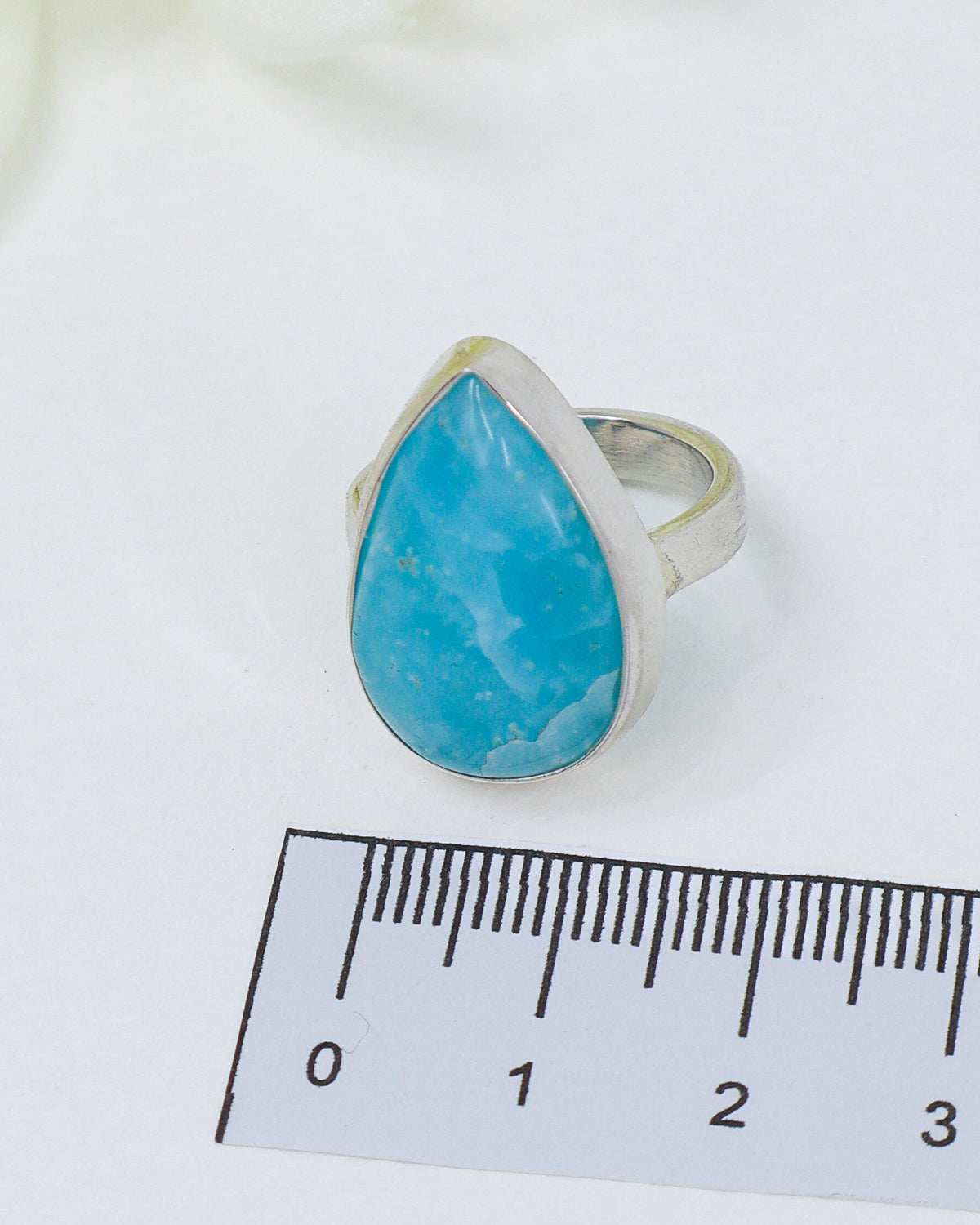 Hemimorphite Sterling Silver Ring Size 9 | Calm & Communication