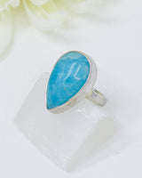 Hemimorphite Sterling Silver Ring Size 9 | Calm & Communication