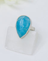 Hemimorphite Sterling Silver Ring Size 9 | Calm & Communication