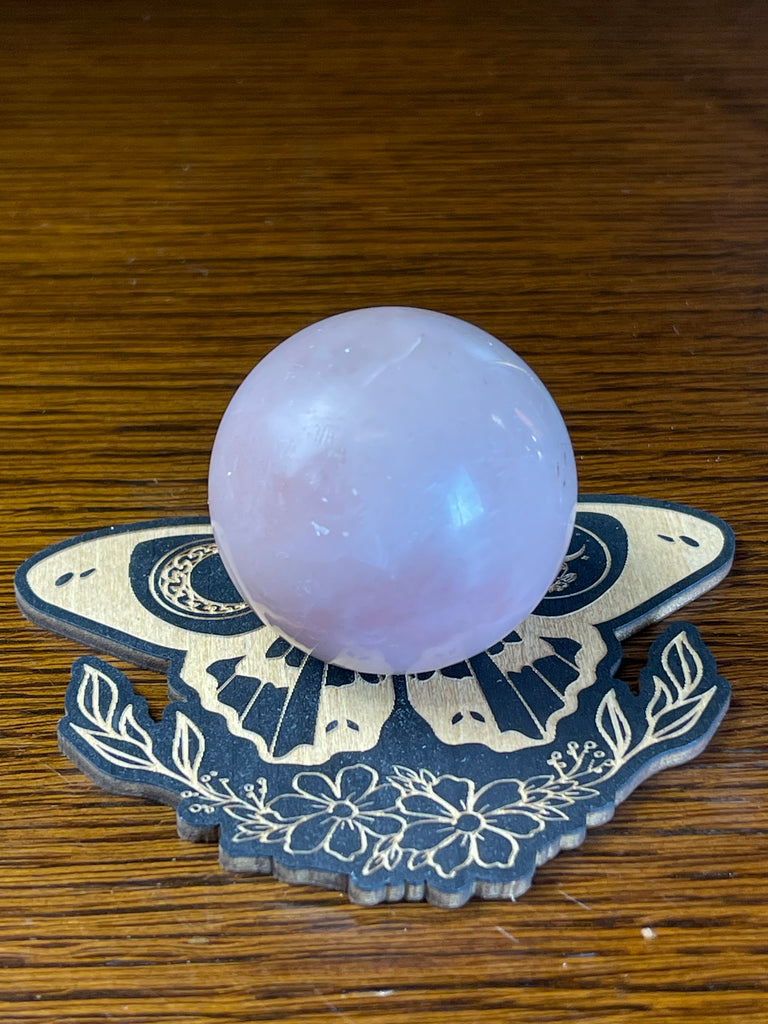 Pink Opal Sphere & Stand 133g - Emotional Healing
