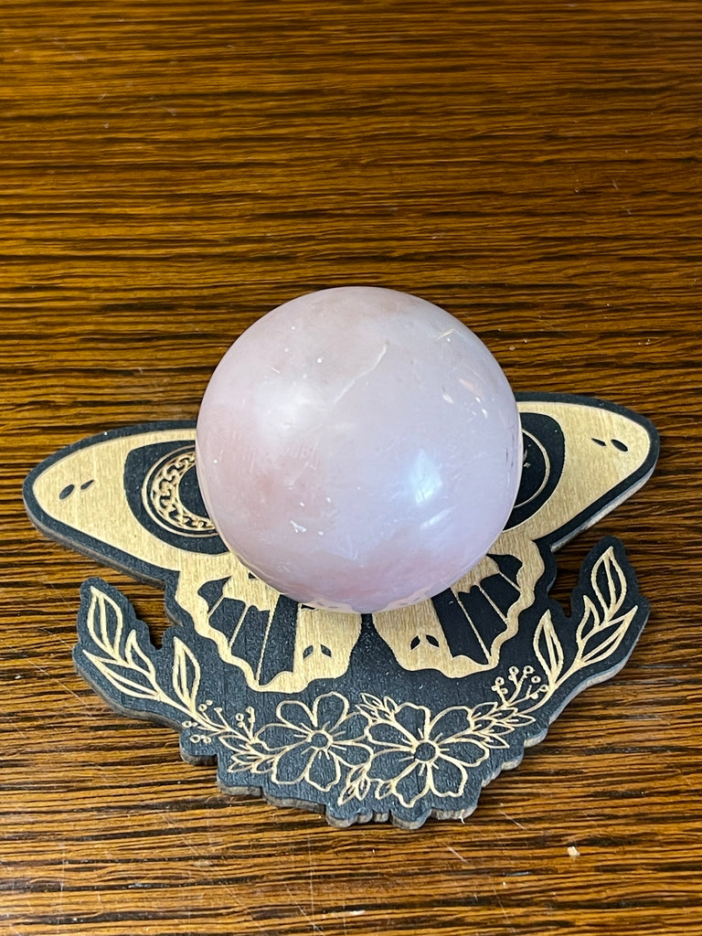 Pink Opal Sphere & Stand 133g - Emotional Healing