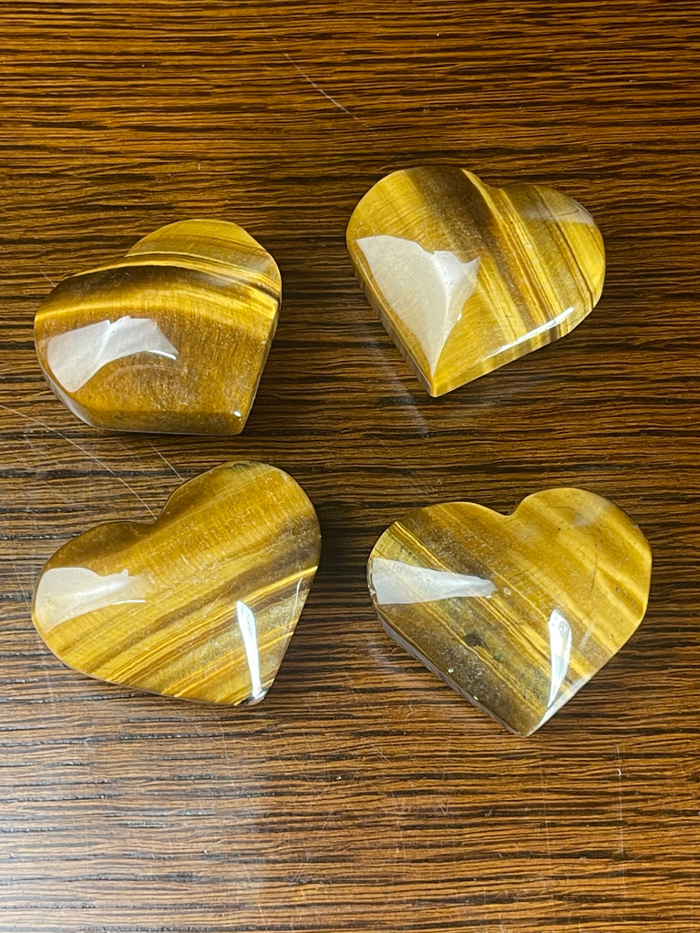 Tiger Eye Gold Hearts - Strength. Protection.