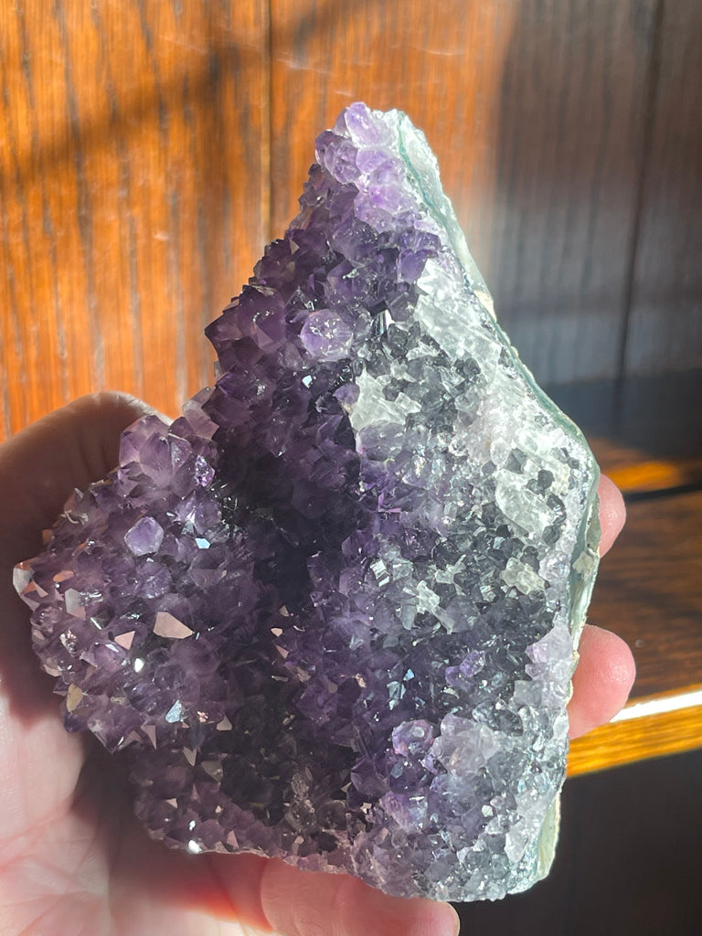 Amethyst Cluster with Calcite 490g - Intuition & Protection