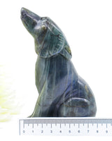 Moon Guardian Labradorite Wolf Carving