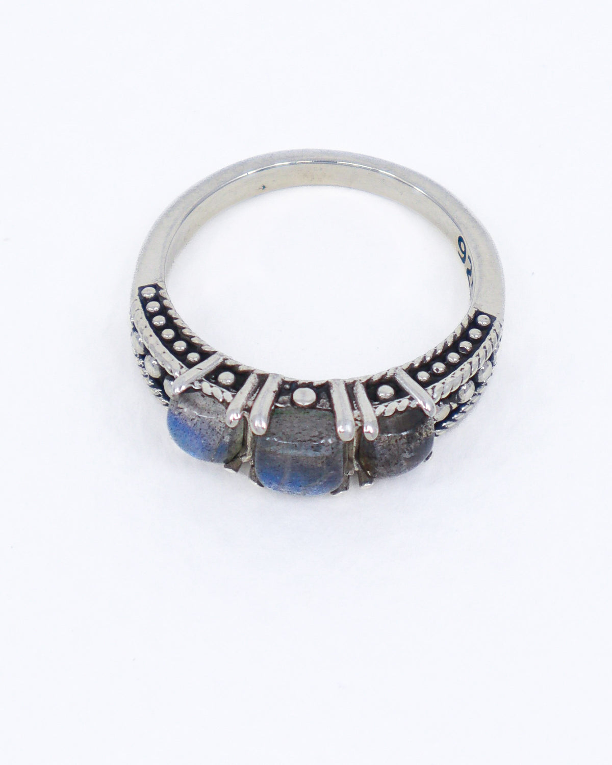 Labradorite Sterling Silver Ring Size 8 – The Mystic Trio | Intuition & Protection