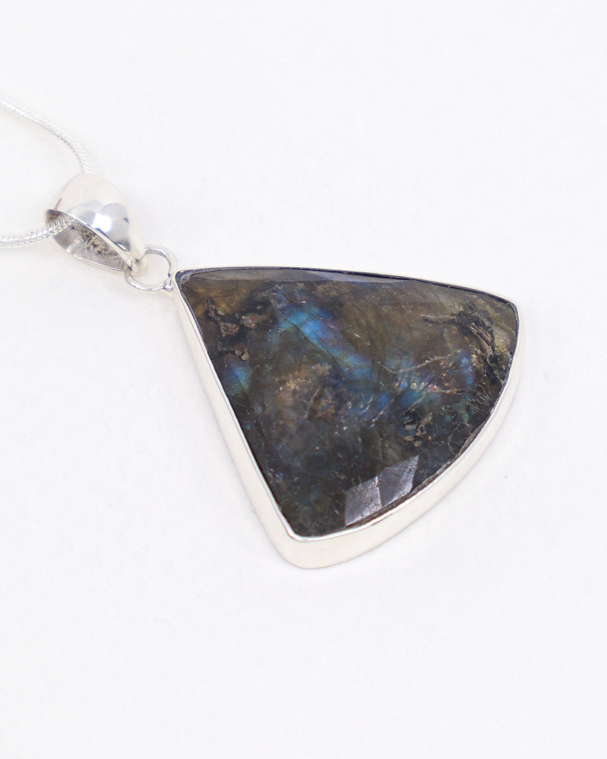 Labradorite Sterling Silver Faceted Pendant – The Mystic Shield | Protection & Intuition