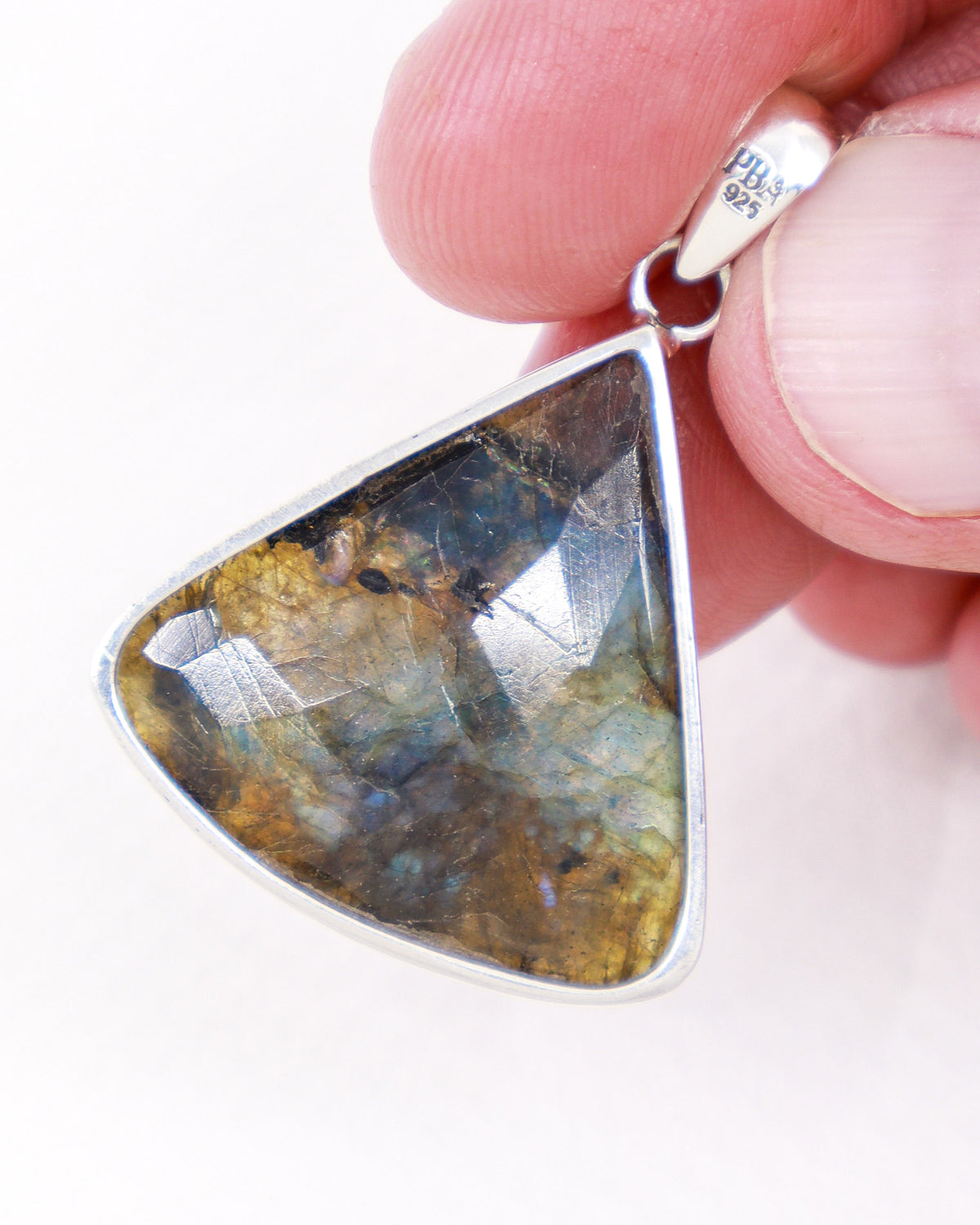 Labradorite Sterling Silver Faceted Pendant – The Mystic Shield | Protection & Intuition