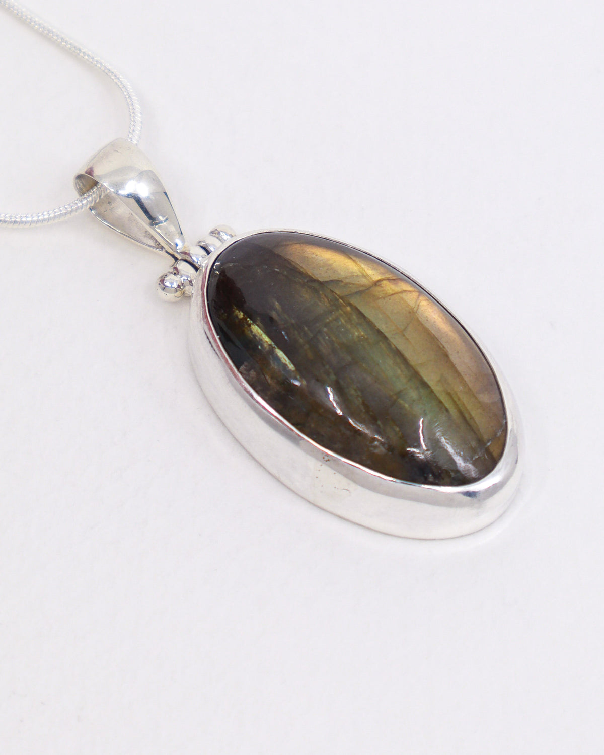 Labradorite Sterling Silver Pendant – The Golden Seer | Intuition & Transformation