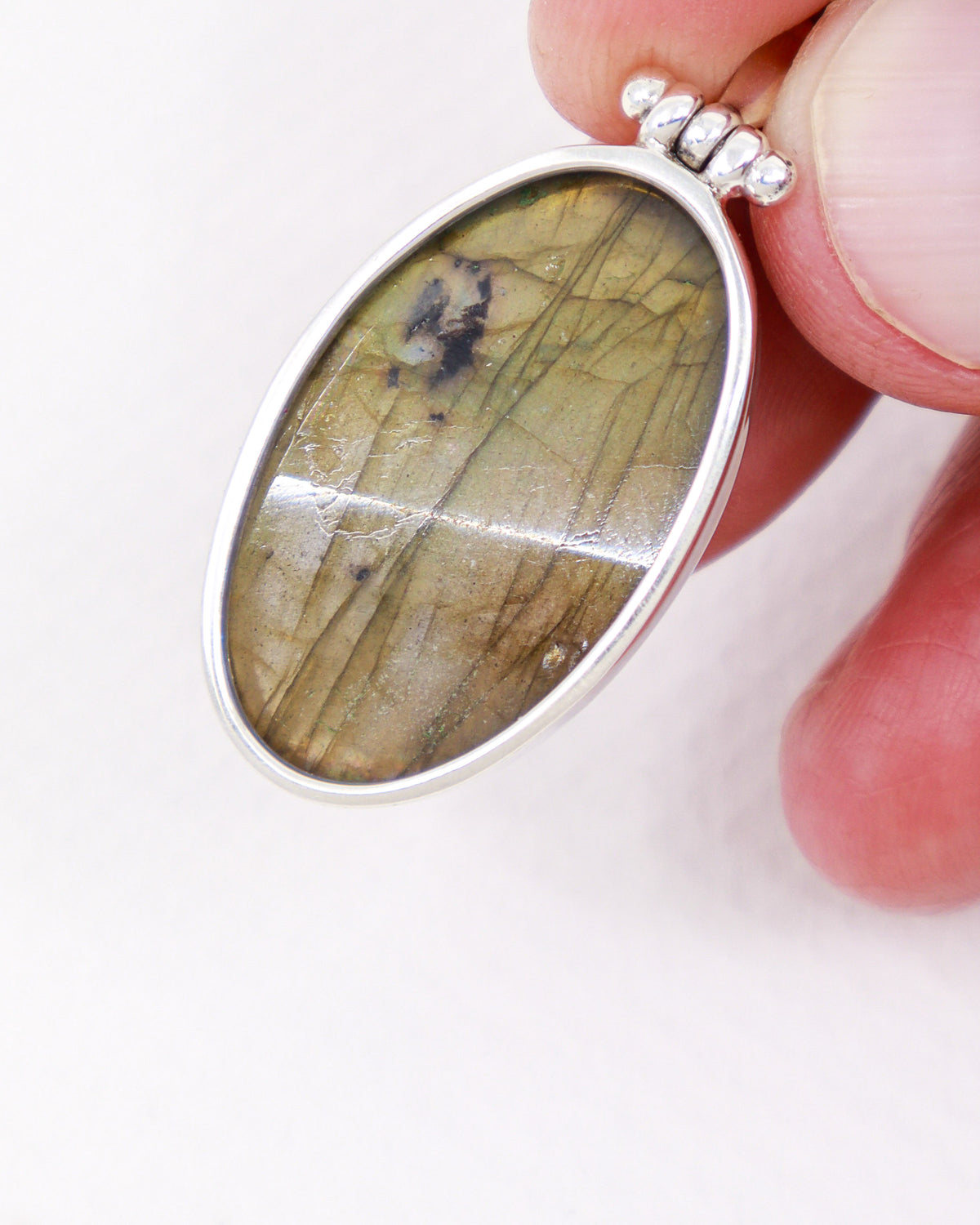 Labradorite Sterling Silver Pendant – The Golden Seer | Intuition & Transformation