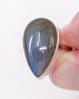 Labradorite Sterling Silver Ring Size 7 – The Moonlit Veil | Intuition & Spiritual Awakening