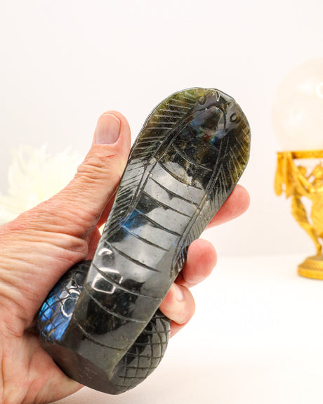 Labradorite Snake Carving | 18cm | 443g | Protection & Transformation