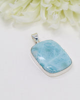 Large Larimar Silver Pendant | Ocean Wisdom & Inner Peace