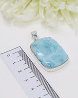 Large Larimar Silver Pendant | Ocean Wisdom & Inner Peace