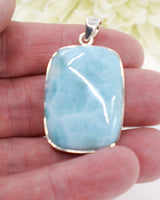 Large Larimar Silver Pendant | Ocean Wisdom & Inner Peace