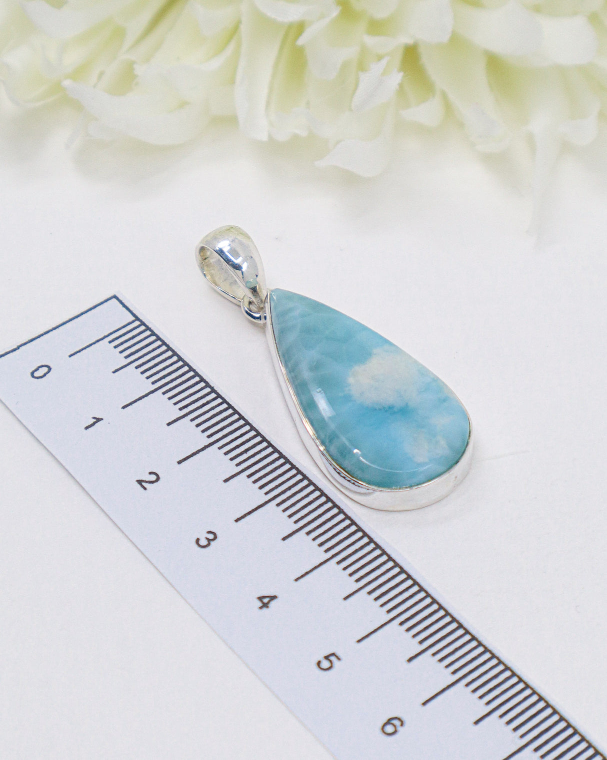 Teardrop Larimar Silver Pendant | Ocean Calm & Feminine Energy