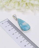 Teardrop Larimar Silver Pendant | Ocean Calm & Feminine Energy