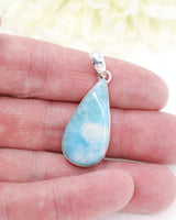 Teardrop Larimar Silver Pendant | Ocean Calm & Feminine Energy