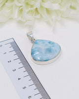 Teardrop Larimar Silver Pendant | Ocean Calm & Feminine Energy