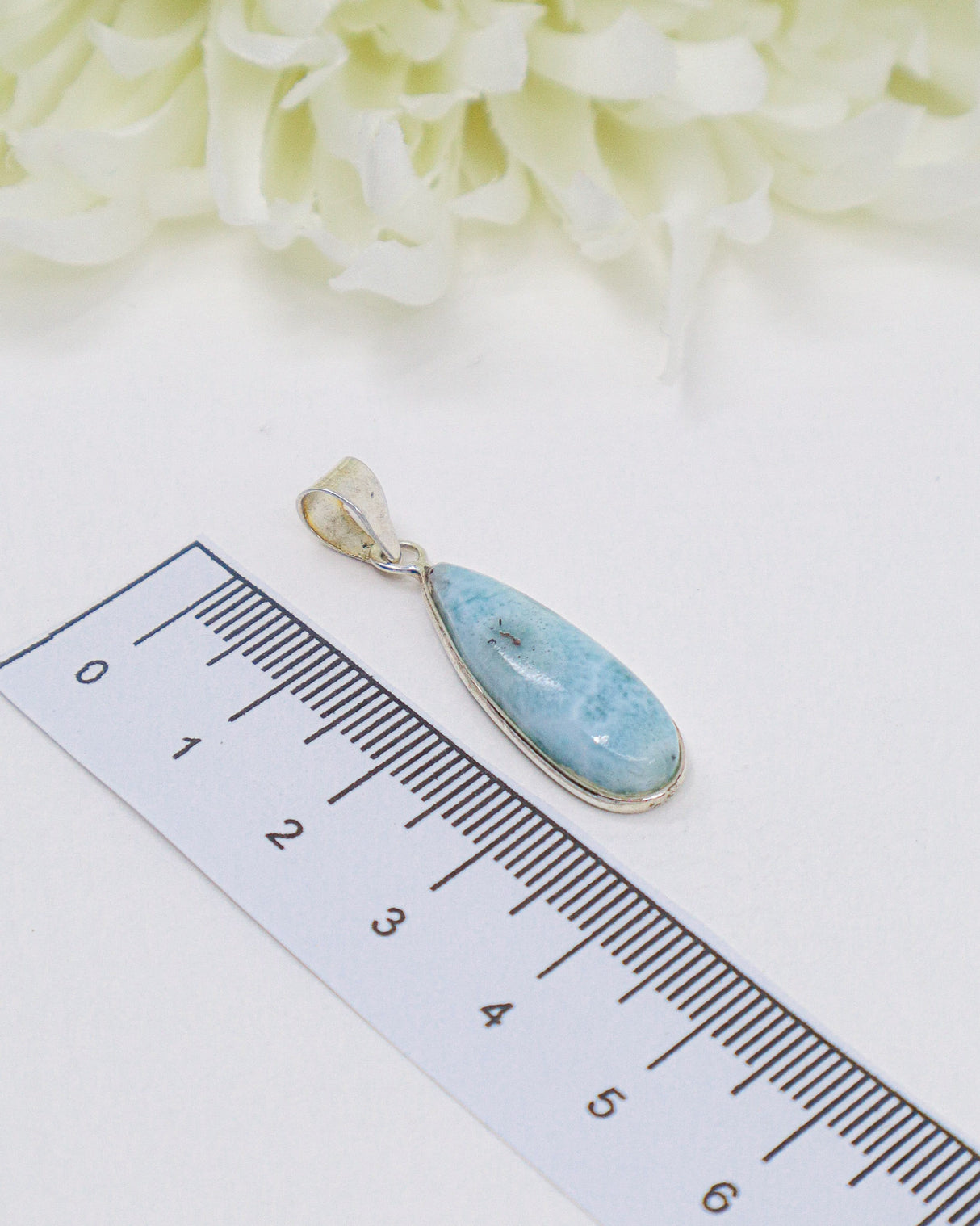 Larimar Teardrop Silver Pendant | Ocean Calm & Feminine Energy