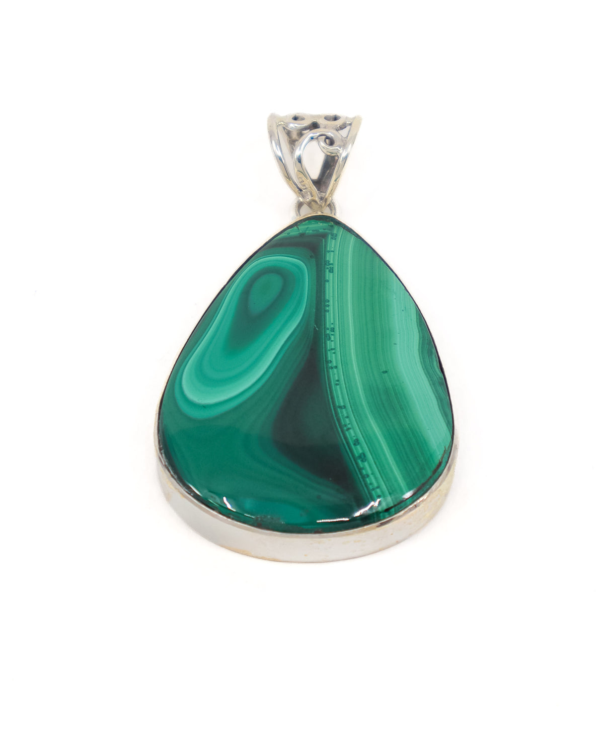 Malachite Sterling Silver Pendant – The Eye of Transformation | Protection & Change
