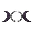 Mirror with triple moon design and natural amethyst crystals