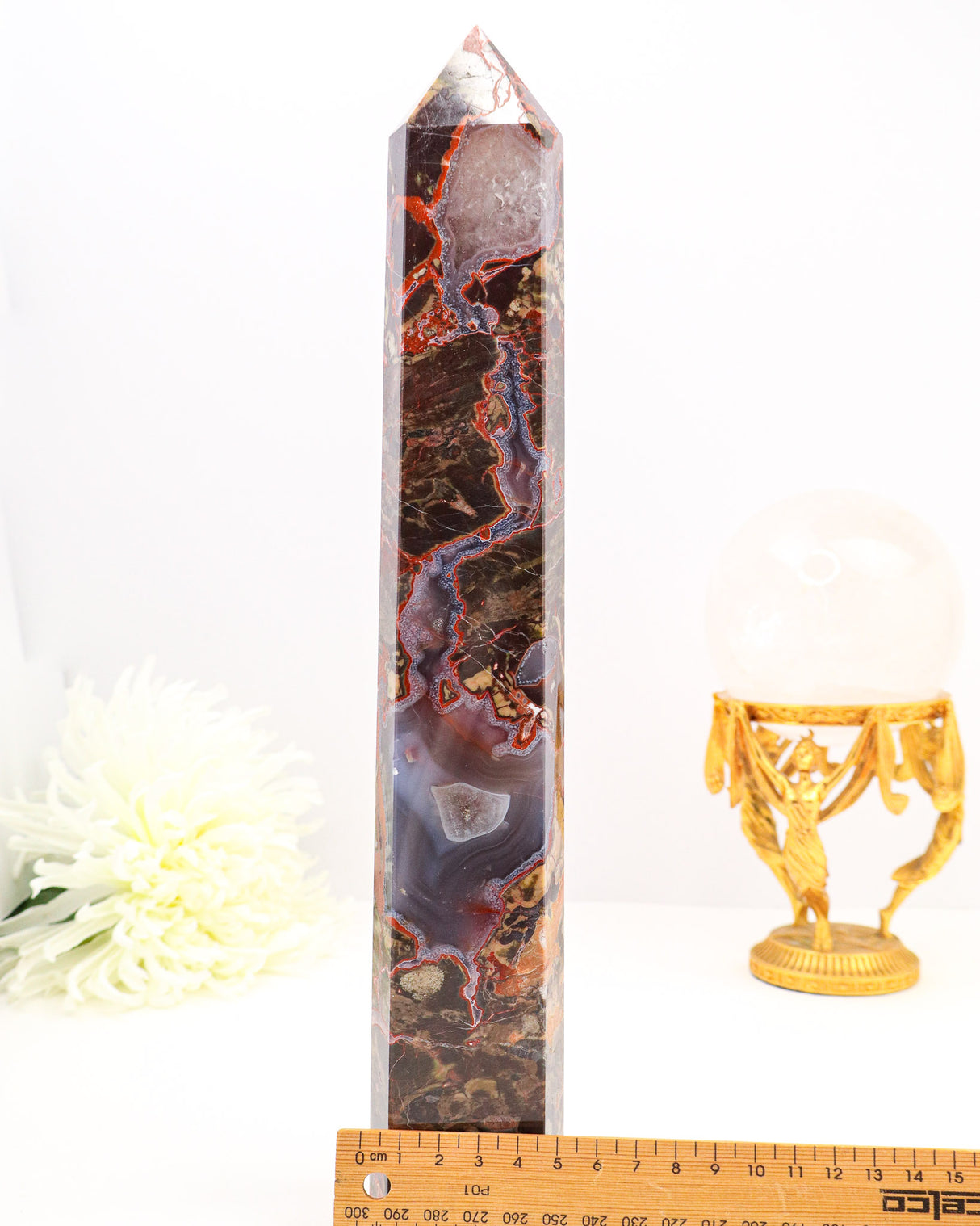 Money Agate Tower | 30cm | 1kg | Grounding & Abundance