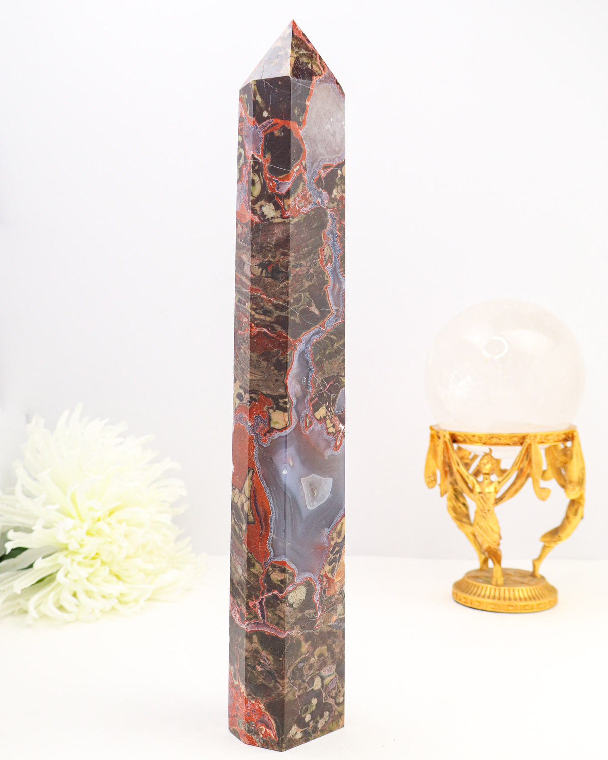 Money Agate Tower | 30cm | 1kg | Grounding & Abundance