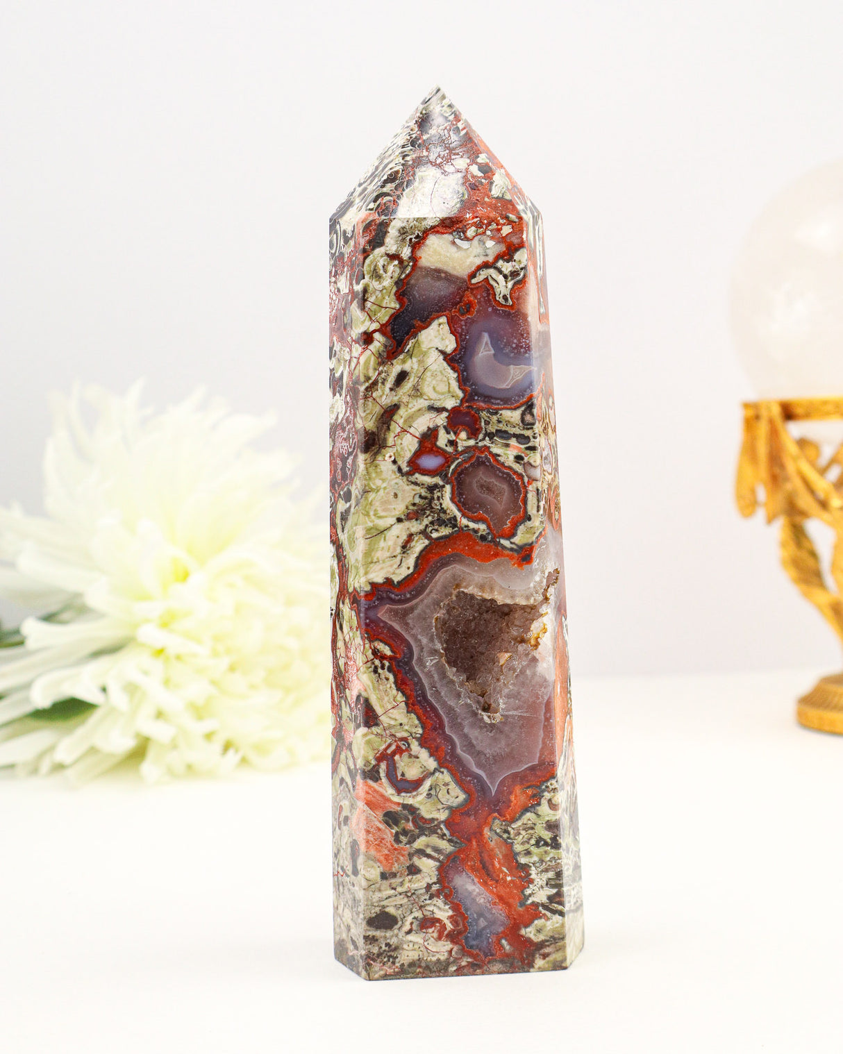 Money Agate Tower Australia | 568g | Wealth Activation Crystal