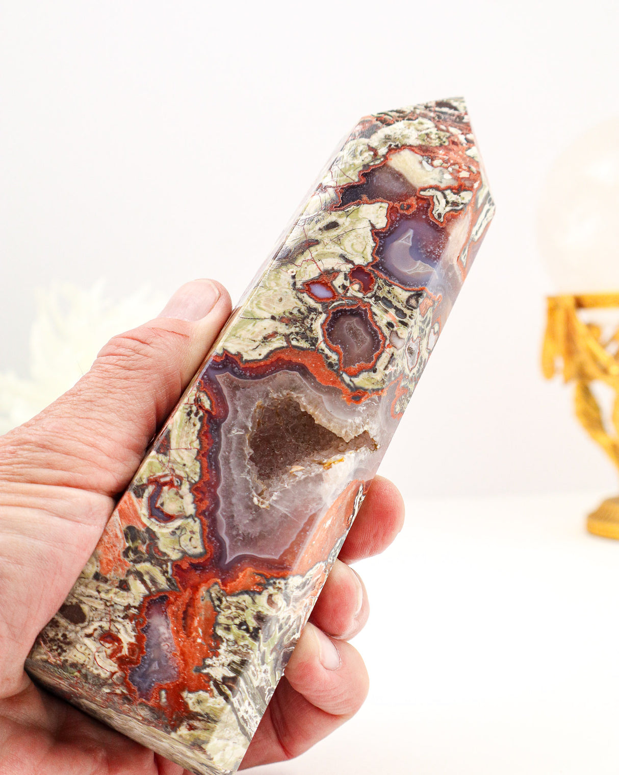 Money Agate Tower Australia | 568g | Wealth Activation Crystal