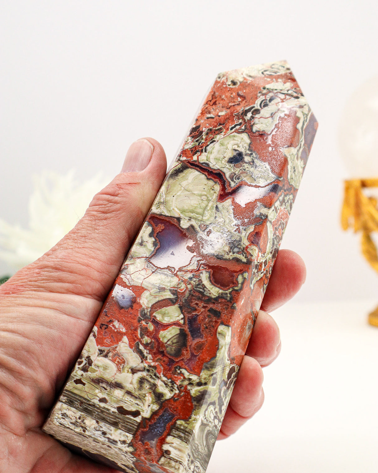 Money Agate Tower | 600g | Stability & Abundance Crystal