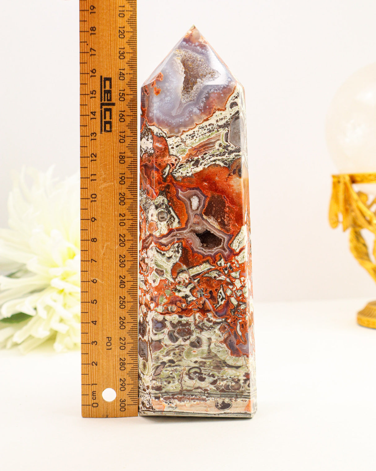 Money Agate Tower | 15cm | 651g | Abundance & Stability