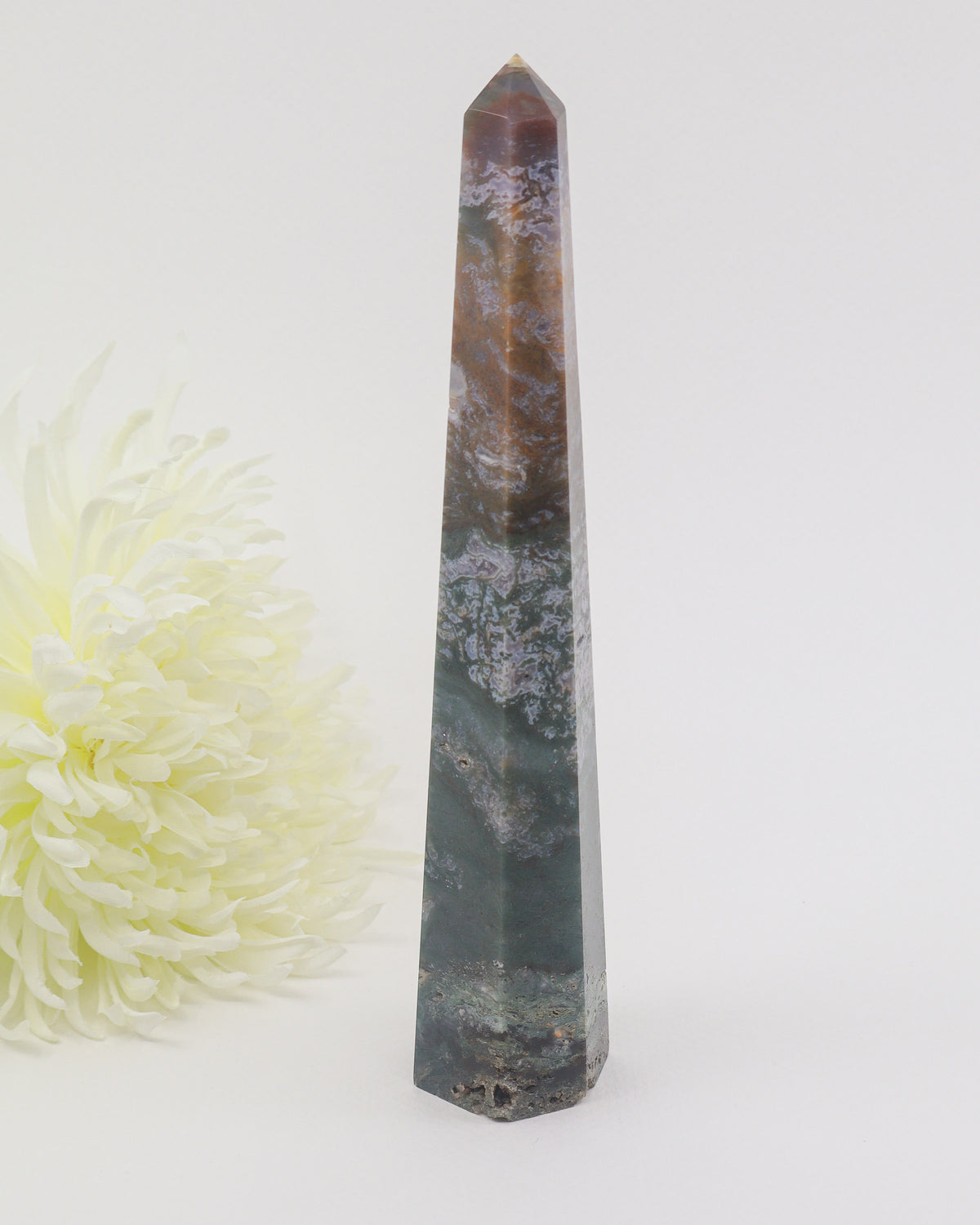 Moss Agate Tower 334g – The Enchanted Forest | Growth & Abundance