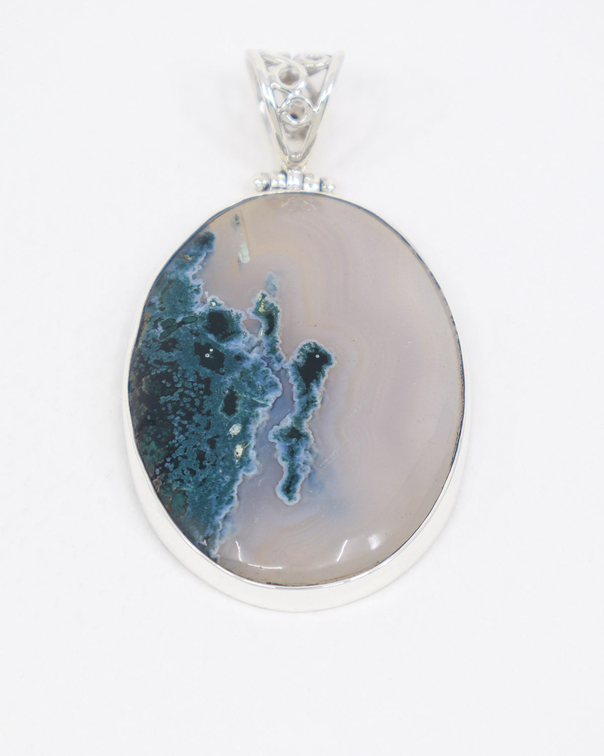 Moss Agate Sterling Silver Pendant – The Enchanted Grove | Growth & Abundance