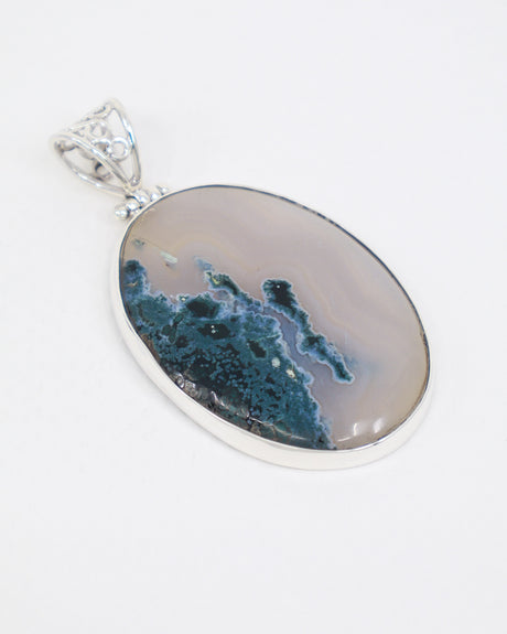 Moss Agate Sterling Silver Pendant – The Enchanted Grove | Growth & Abundance