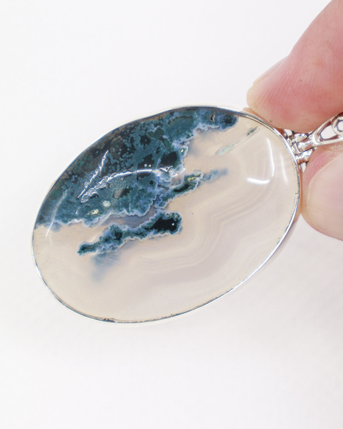 Moss Agate Sterling Silver Pendant – The Enchanted Grove | Growth & Abundance
