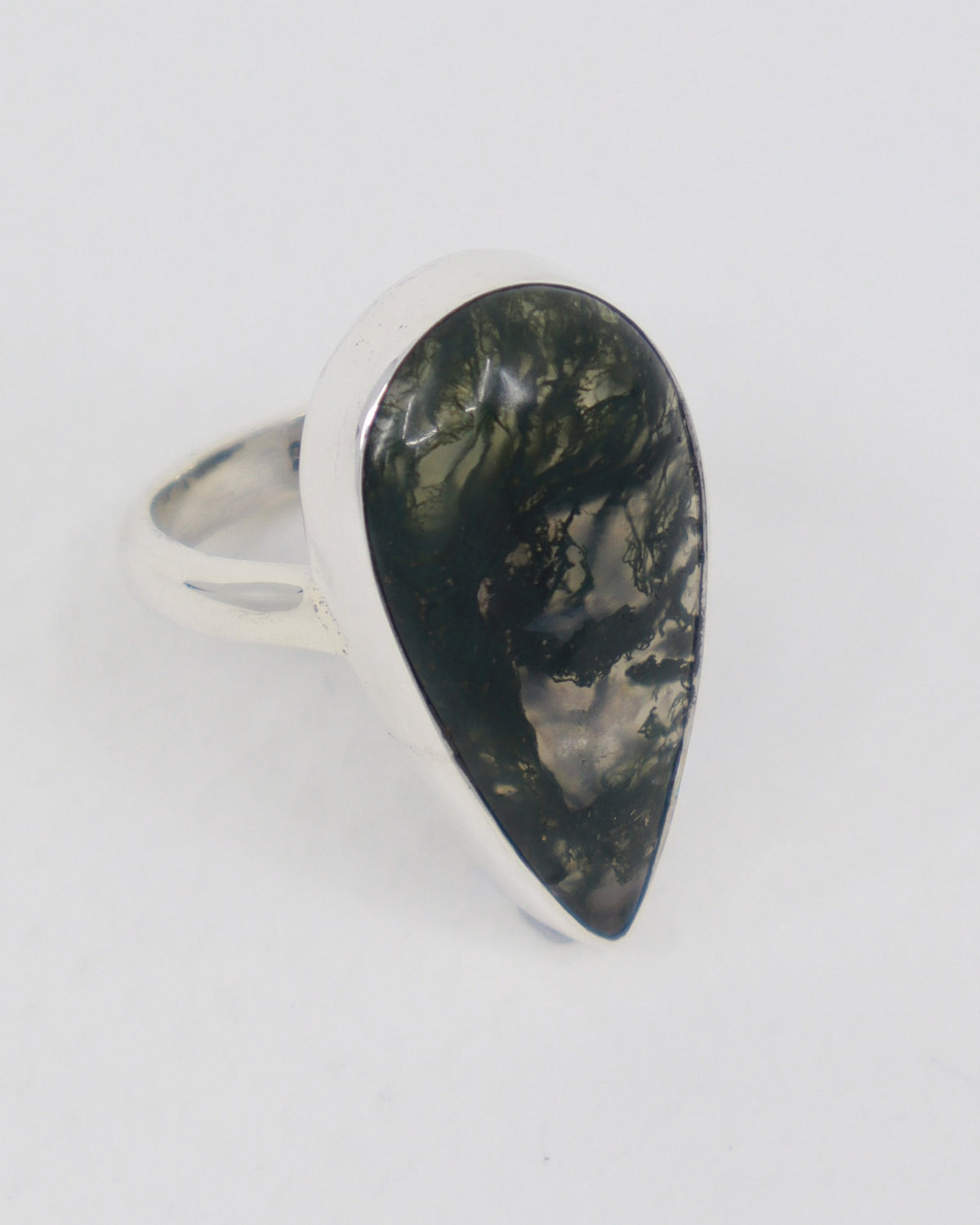 Moss Agate Sterling Silver Ring Size 7 – The Secret Forest | Growth & Abundance
