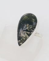 Moss Agate Sterling Silver Ring Size 7 – The Secret Forest | Growth & Abundance