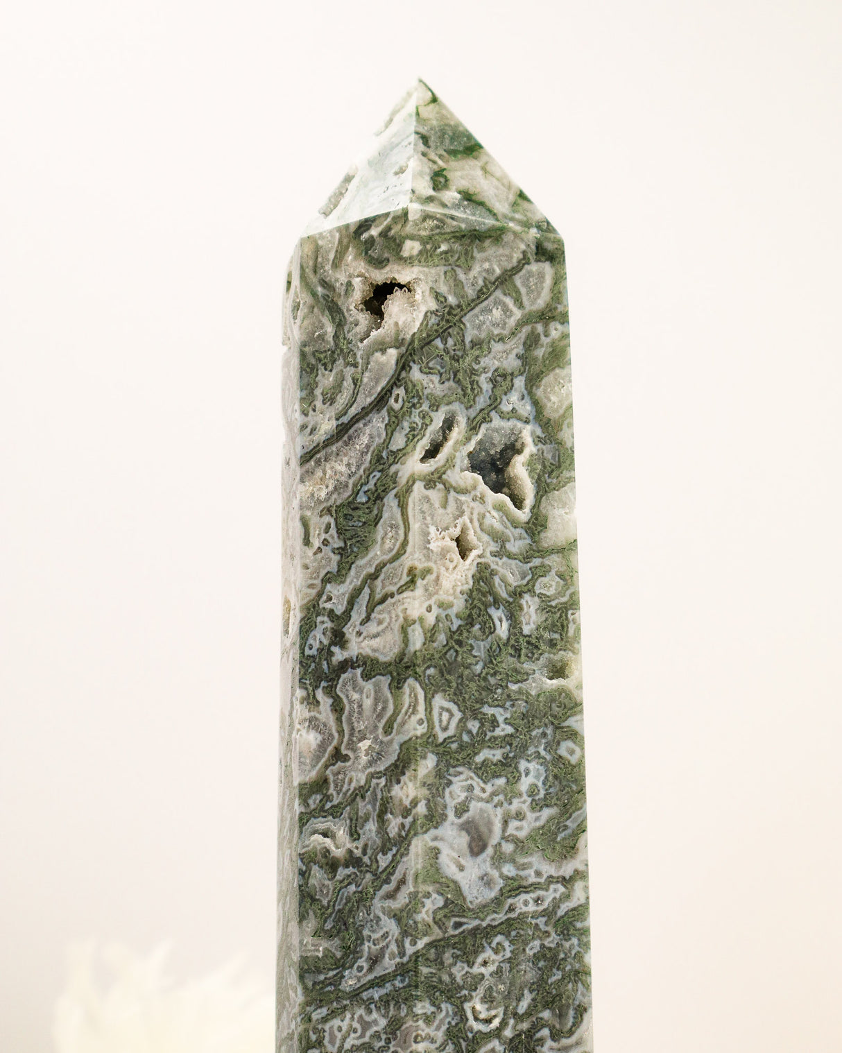 Moss Agate Druzy Tower | 28cm | 1.45kg | Growth & Abundance