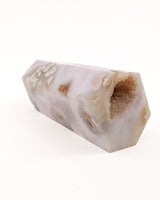 Pink Amethyst Blossom Garden Tower with Flower Agate & Druzy Caves – 728g