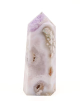 Pink Amethyst Blossom Garden Tower with Flower Agate & Druzy Caves – 728g
