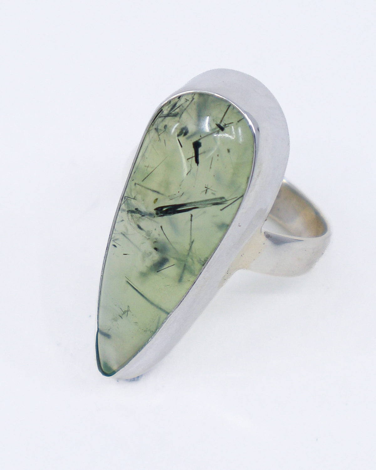 Prehnite with Epidote Sterling Silver Ring – Size 9 | The Inner Sanctuary