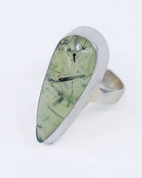 Prehnite with Epidote Sterling Silver Ring – Size 9 | The Inner Sanctuary
