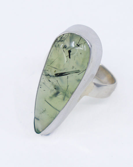 Prehnite with Epidote Sterling Silver Ring – Size 9 | The Inner Sanctuary