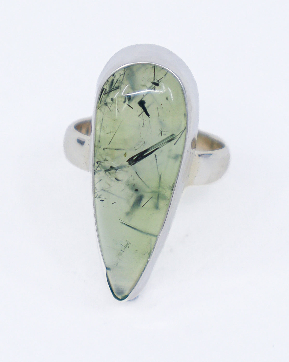 Prehnite with Epidote Sterling Silver Ring – Size 9 | The Inner Sanctuary