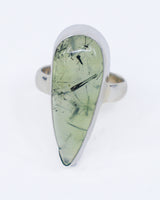 Prehnite with Epidote Sterling Silver Ring – Size 9 | The Inner Sanctuary