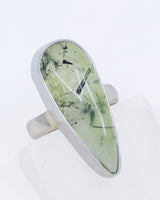Prehnite with Epidote Sterling Silver Ring – Size 9 | The Inner Sanctuary