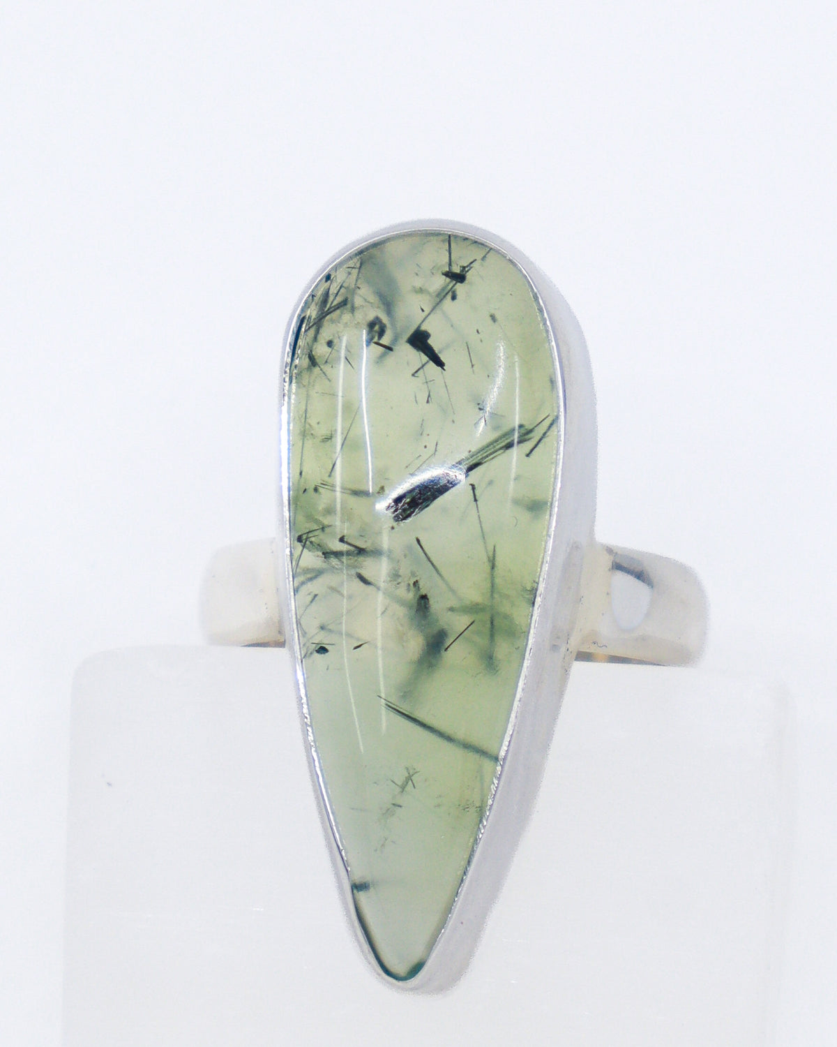 Prehnite with Epidote Sterling Silver Ring – Size 9 | The Inner Sanctuary