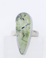 Prehnite with Epidote Sterling Silver Ring – Size 9 | The Inner Sanctuary