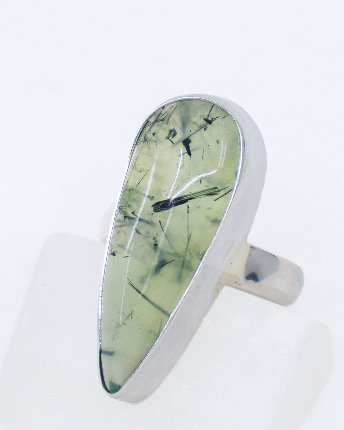 Prehnite with Epidote Sterling Silver Ring – Size 9 | The Inner Sanctuary