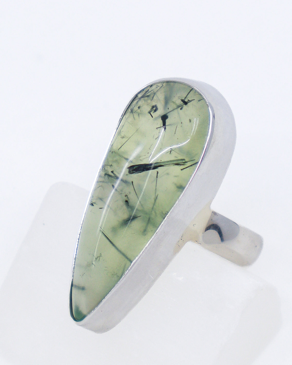 Prehnite with Epidote Sterling Silver Ring – Size 9 | The Inner Sanctuary